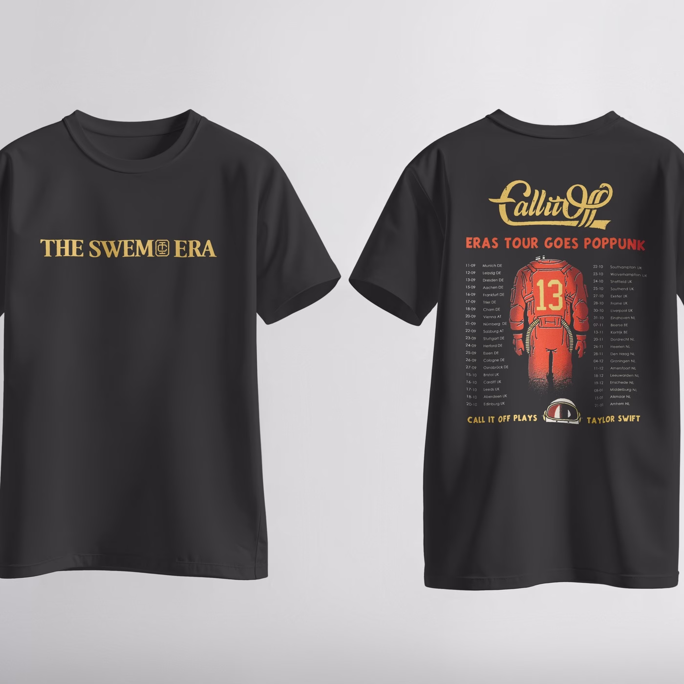 Call It Off tourshirt The Swemo Era, voor- en achterkant